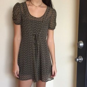 urban outfitters Chiffon Tie Floral Mini Dress